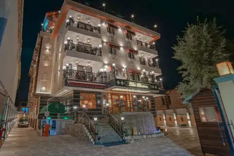Hotel Downtown, Srinagar, lit up at night