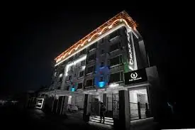The Kaboo hotel, Srinagar, at night